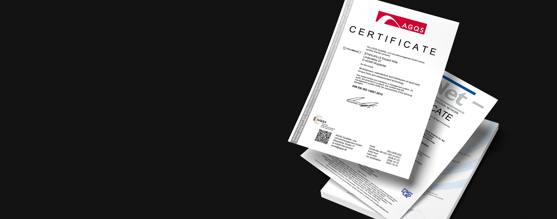 Affichage des différentes certifications